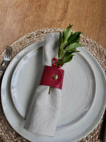Load image into Gallery viewer, 2 Personalised Leather Napkin Rings
