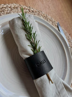Load image into Gallery viewer, 2 Personalised Leather Napkin Rings
