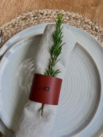 Load image into Gallery viewer, 2 Personalised Leather Napkin Rings
