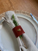 Load image into Gallery viewer, 2 Personalised Leather Napkin Rings
