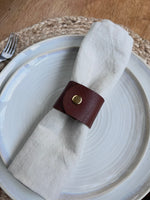 Load image into Gallery viewer, 2 Personalised Leather Napkin Rings
