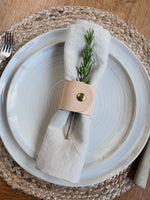 Load image into Gallery viewer, 2 Personalised Leather Napkin Rings
