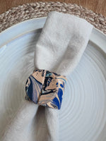 Load image into Gallery viewer, 2 Marbled Leather Napkin Rings

