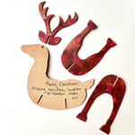 Load image into Gallery viewer, Hand Painted Leather Reindeer Decoration
