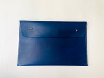Load image into Gallery viewer, SECONDS - Handmade Leather Personalised Document Case - Navy Hand Dyed
