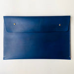 Load image into Gallery viewer, SECONDS - Handmade Leather Personalised Document Case - Navy Hand Dyed
