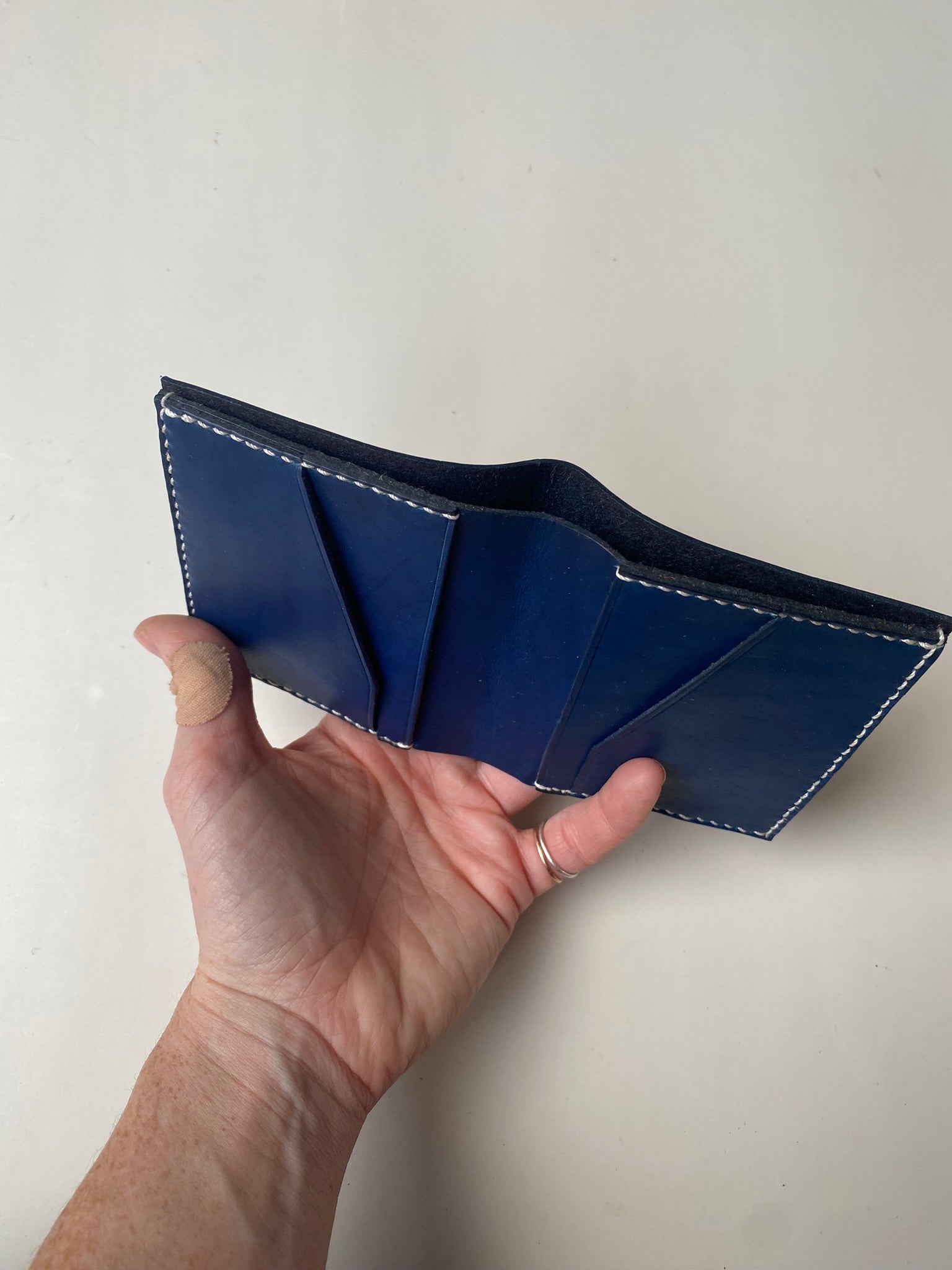 SECONDS Handmade Leather Wallet - Navy