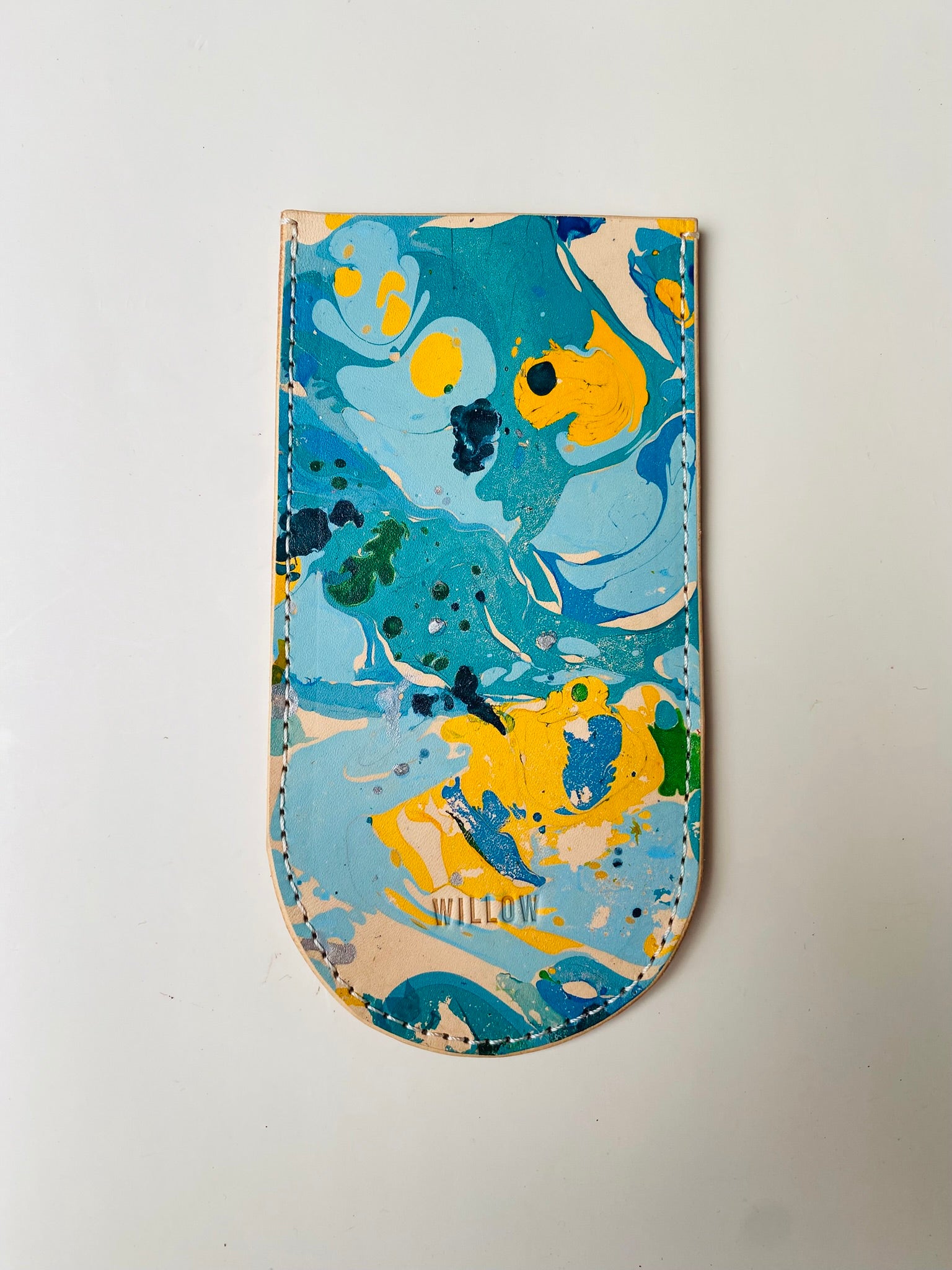 SECONDS Handmade Marbled Leather Glasses Case