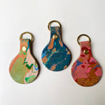 Load image into Gallery viewer, SECONDS - Handmade Leather Marbled Keyring - Personalisation Available
