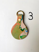 Load image into Gallery viewer, SECONDS - Handmade Leather Marbled Keyring - Personalisation Available
