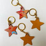 Load image into Gallery viewer, SECONDS - Handmade Leather Star Keyring - Personalisation Available
