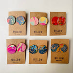 Load image into Gallery viewer, SECONDS - Large Handmade Leather Earrings - Marbled
