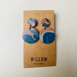 Load image into Gallery viewer, SECONDS - Large Dangly Handmade Leather Earrings - Marbled
