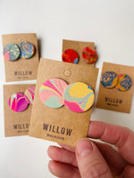 Load image into Gallery viewer, SECONDS - Large Handmade Leather Earrings - Marbled
