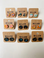 Load image into Gallery viewer, SECONDS - Small Handmade Leather Earrings - Marbled
