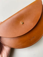 Load image into Gallery viewer, SECONDS Small Slim Handmade Leather Halfmoon Crossbody Bag - Brown
