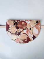 Load image into Gallery viewer, SECONDS - Large Slim Handmade Leather Halfmoon Crossbody Bag - Marbled
