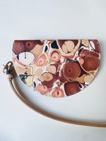 Load image into Gallery viewer, SECONDS - Large Slim Handmade Leather Halfmoon Crossbody Bag - Marbled
