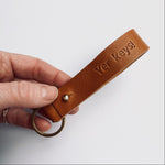 Load image into Gallery viewer, Personalised Handmade Leather Key loop

