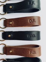 Load image into Gallery viewer, Personalised Handmade Leather Key loop
