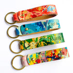 Load image into Gallery viewer, Handmade Leather Marbled Key loop - Personalisation Available
