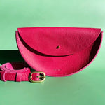 Load image into Gallery viewer, Small Handmade Leather Halfmoon Crossbody Bag - Textured
