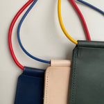 Load image into Gallery viewer, Handmade Leather Phone Carrier With Coloured Strap
