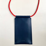 Load image into Gallery viewer, Handmade Leather Phone Carrier With Coloured Strap
