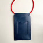 Load image into Gallery viewer, Handmade Leather Phone Carrier With Coloured Strap
