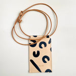 Load image into Gallery viewer, Handmade Leather Phone Carrier - Hand Painted Leopard
