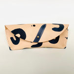 Load image into Gallery viewer, Handmade Leather Sun Glass Case - Hand Painted Leopard

