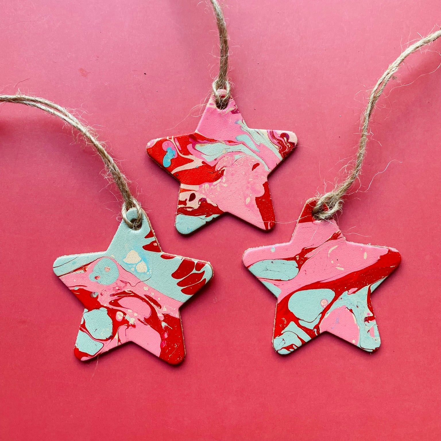 Marbled Star Decoration Set