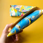 Load image into Gallery viewer, Handmade Marbled Leather Glasses Case - Large
