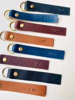 Load image into Gallery viewer, SECONDS- Handmade personalised DAD leather keyring - Hand Painted/Dyed
