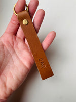 Load image into Gallery viewer, SECONDS- Handmade personalised DAD leather keyring - Hand Painted/Dyed
