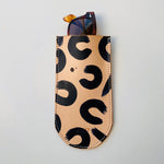 Load image into Gallery viewer, Handmade Leather Glass Case - Hand Painted Leopard
