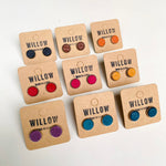 Load image into Gallery viewer, Small Handmade Leather Earring Cup Studs
