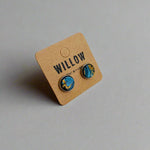 Load image into Gallery viewer, Small Handmade Leather Earring Studs - Marbled
