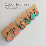 Load image into Gallery viewer, Medium Handmade Leather Earrings - Marbled
