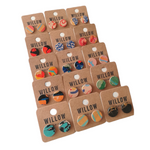 Load image into Gallery viewer, Small Handmade Leather Earrings - Marbled
