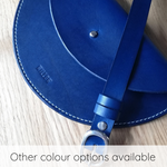 Load image into Gallery viewer, Small Slim Handmade Leather Halfmoon Crossbody Bag - Hand Dyed
