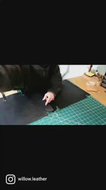 Load and play video in Gallery viewer, Handmade leather Black Tote Bag - Cut Weave
