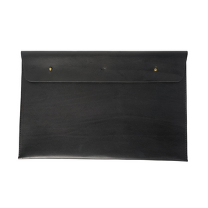 Handmade Leather Personalised MacBook / Laptop Case - Black Hand Dyed