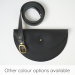 Load image into Gallery viewer, Small Slim Handmade Leather Halfmoon Crossbody Bag - Smooth
