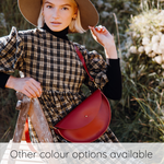 Load image into Gallery viewer, XL Handmade Leather Halfmoon Shoulder Bag
