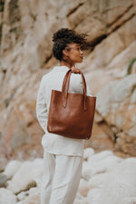 Load image into Gallery viewer, Large Handmade Leather Soft Tote Bag - Tan
