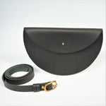 Load image into Gallery viewer, Large Slim Handmade Leather Halfmoon Crossbody Bag Smooth
