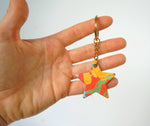 Load image into Gallery viewer, Handmade Leather Marbled Star Keyring - Personalisation Available
