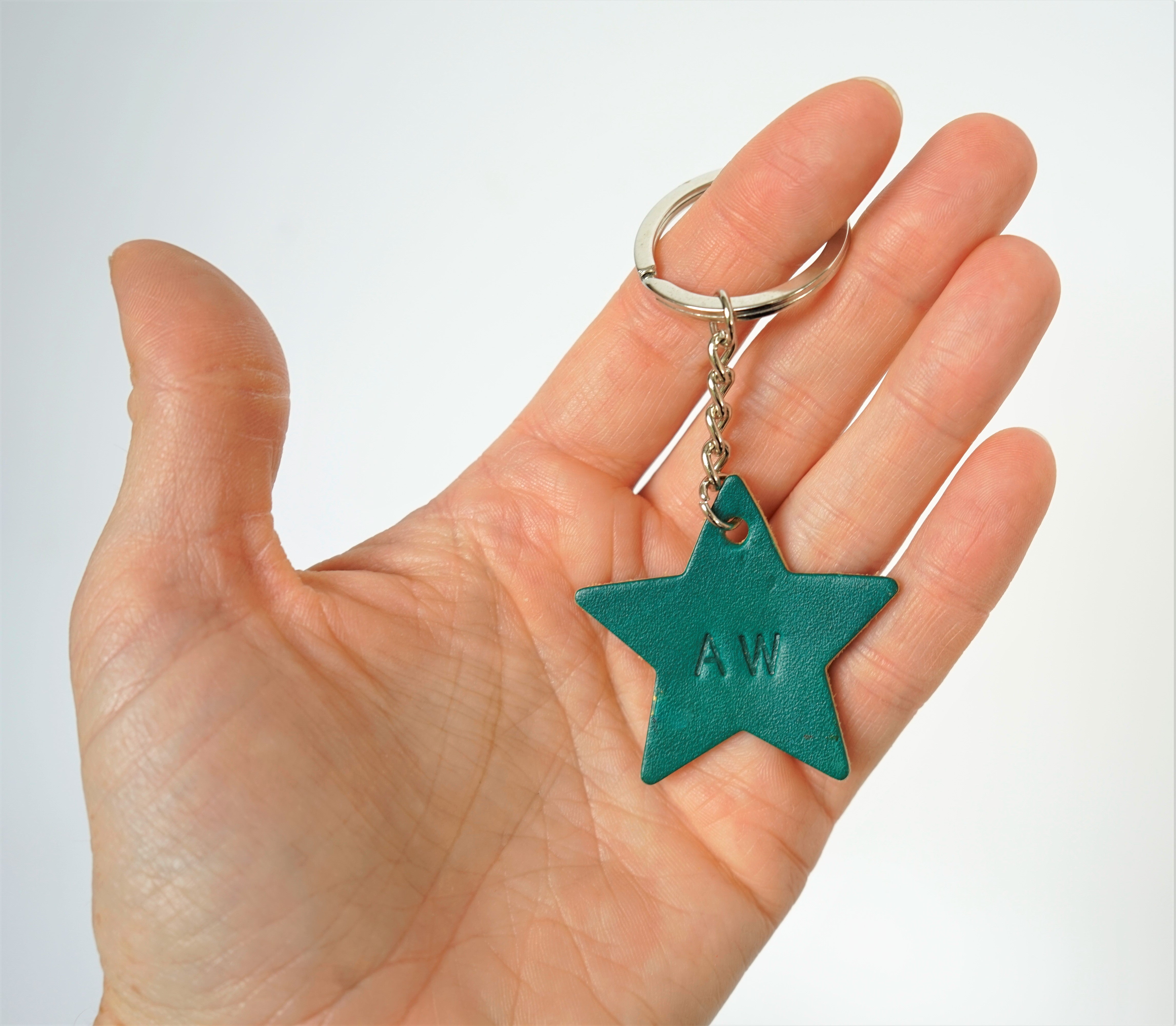Star Keyring Best Handmade Leather Star Keyring - Personalisation Available – Willow ...