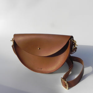 XL Handmade Leather Halfmoon Shoulder Bag